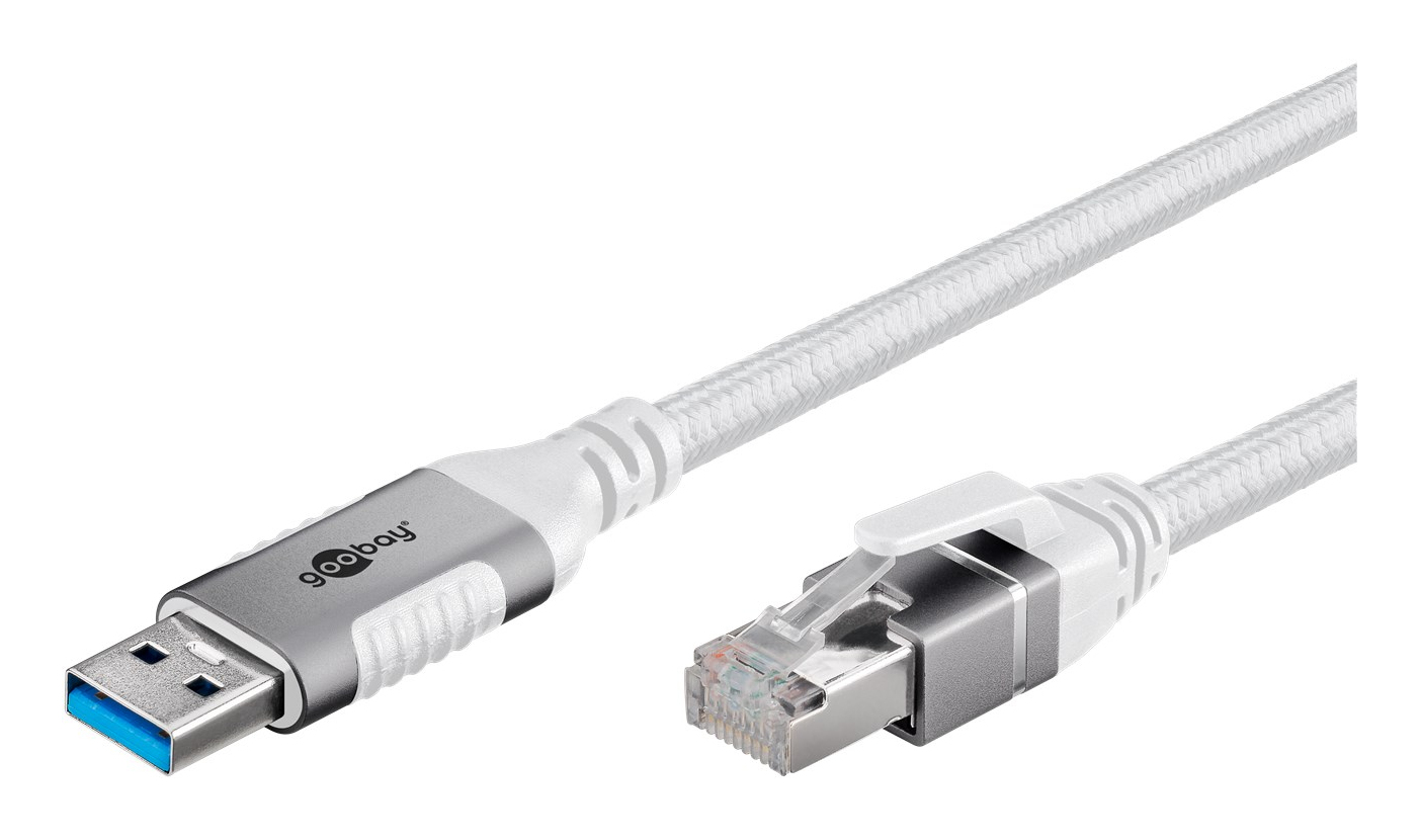 Goobay Ethernet-Kabel USB-A 3.0 auf RJ45 1 m - verbindet Router Modem oder - Modem - 1.000 Mbps, Ansicht 3