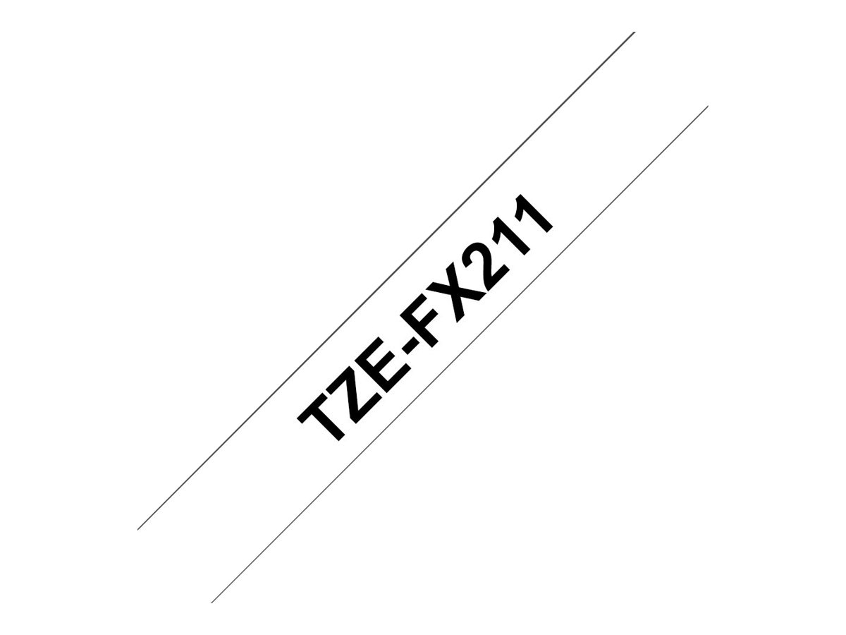 Brother TZe-FX211 - Schwarz auf Weiß - Rolle (0,6 cm x 8 m), Ansicht 3