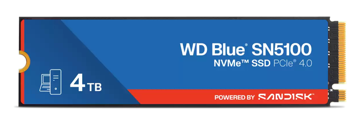 WD Blue SN5100 - SSD - 4 TB - intern - M.2 2280 - PCIe 4.0 x4 (NVMe), Ansicht 2