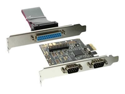 InLine - Adapter Parallel/Seriell - PCIe - parallel, Seriell - 2 Anschlüsse + 1 paralleler Port