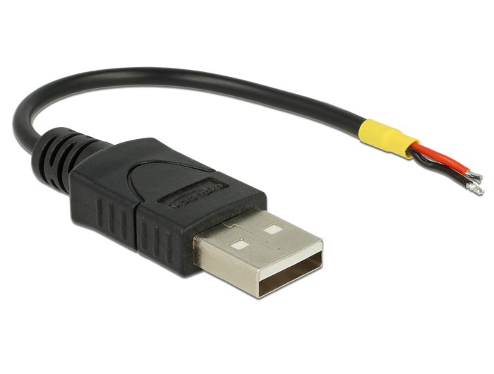 Delock 85250, 0,1 m, USB A, USB 2.0, Männlich/Männlich, Schwarz