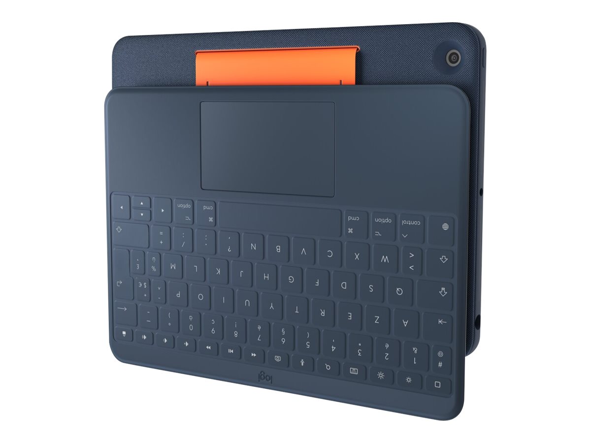 Logitech Rugged Combo 3 Touch for Education - Tastatur und Foliohülle - mit Trackpad - Apple Smart connector - QWERTZ - Deutsch - Classic Blue - für Bildungseinrichtungen - für Apple 10.2-inch iPad (7. Generation, 8. Generation, 9. Generation)