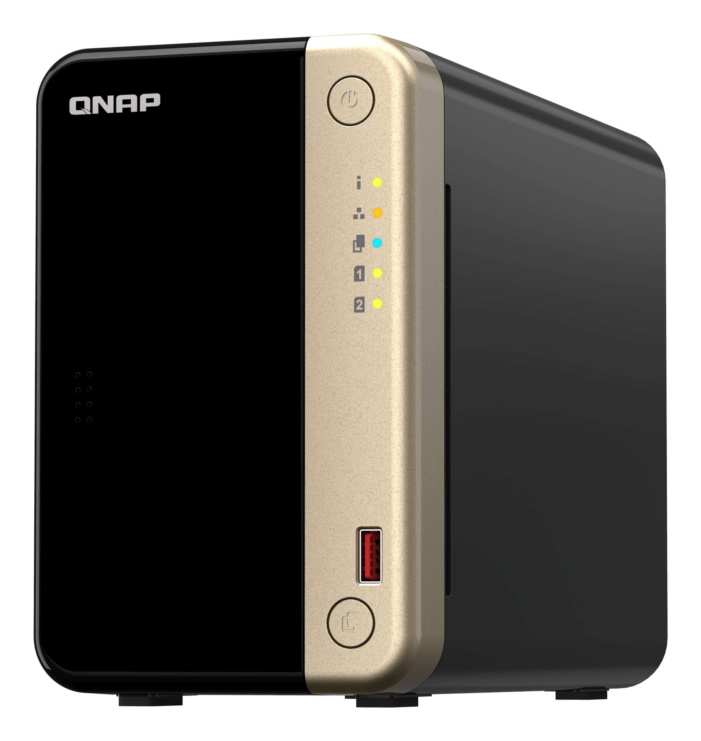 QNAP TS-264 - NAS - Tower - Intel® Celeron® - N5095 - Schwarz - Gold, Ansicht 2