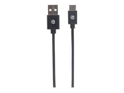 Manhattan USB-C to USB-A Cable, 1m, Male to Male, Black, 480 Mbps (USB 2.0)