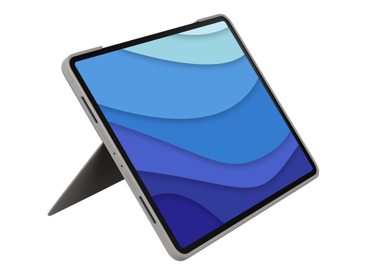 Logitech Combo Touch - Tastatur und Foliohülle - mit Trackpad - hintergrundbeleuchtet - Apple Smart connector - QWERTZ - Schweiz - Sand - für Apple 12.9-inch iPad Pro (5. Generation)