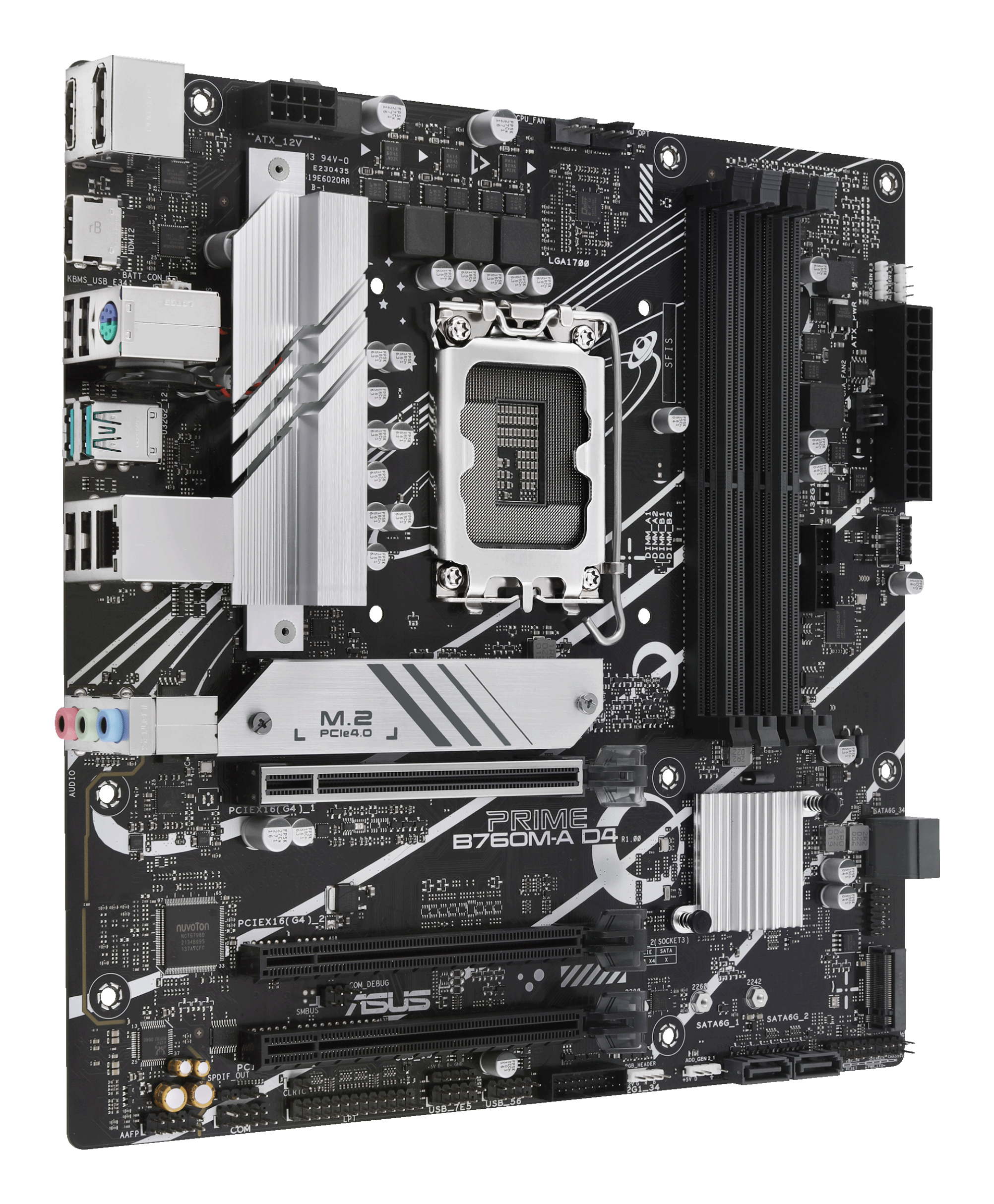 ASUS PRIME B760M-A D4-CSM - Motherboard - micro ATX - LGA1700-Sockel - B760 Chipsatz - USB 3.2 Gen 1, USB 3.2 Gen 2, Ansicht 3