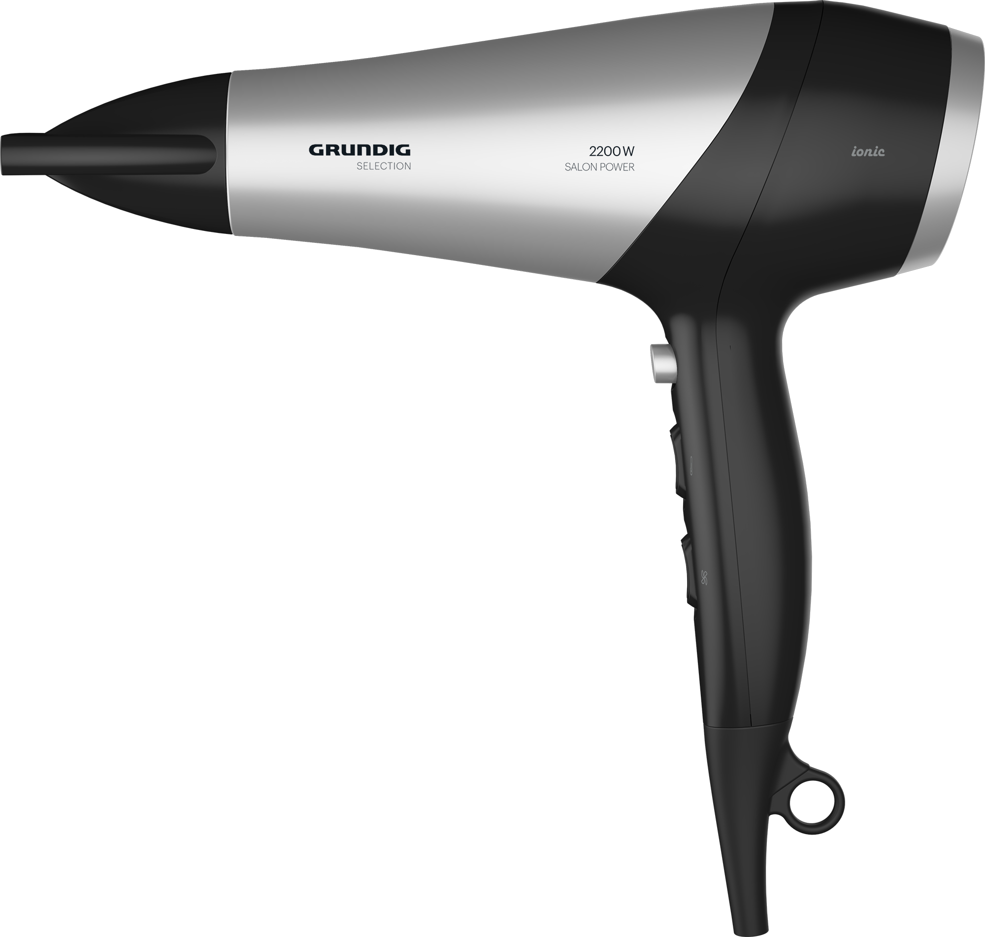 Grundig HD 6080 Iconic Haartrockner - Schwarz - Silber - 1,8 m - Tasten - 2200 W - 1 Stück(e), Ansicht 2