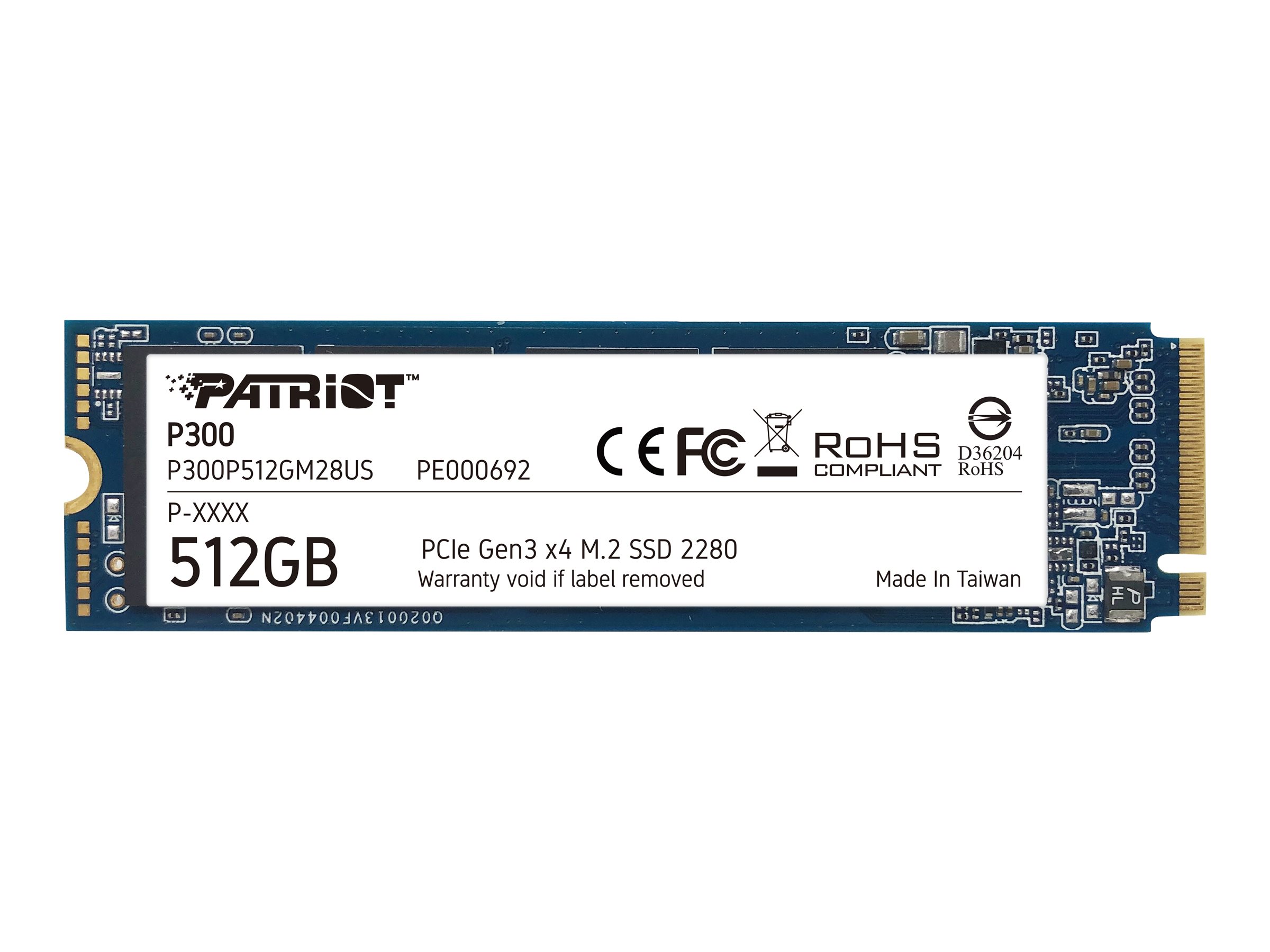 PATRIOT P300 - SSD - 512 GB - intern - M.2 2280 - PCIe 3.0 x4 (NVMe)