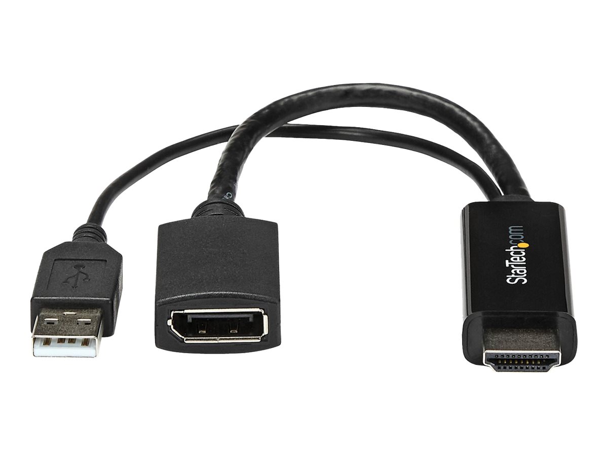StarTech.com Startech 4K 30Hz HDMI to DisplayPort Video Adapter w/ USB Power - 6 in - HDMI 1.4 (Male)