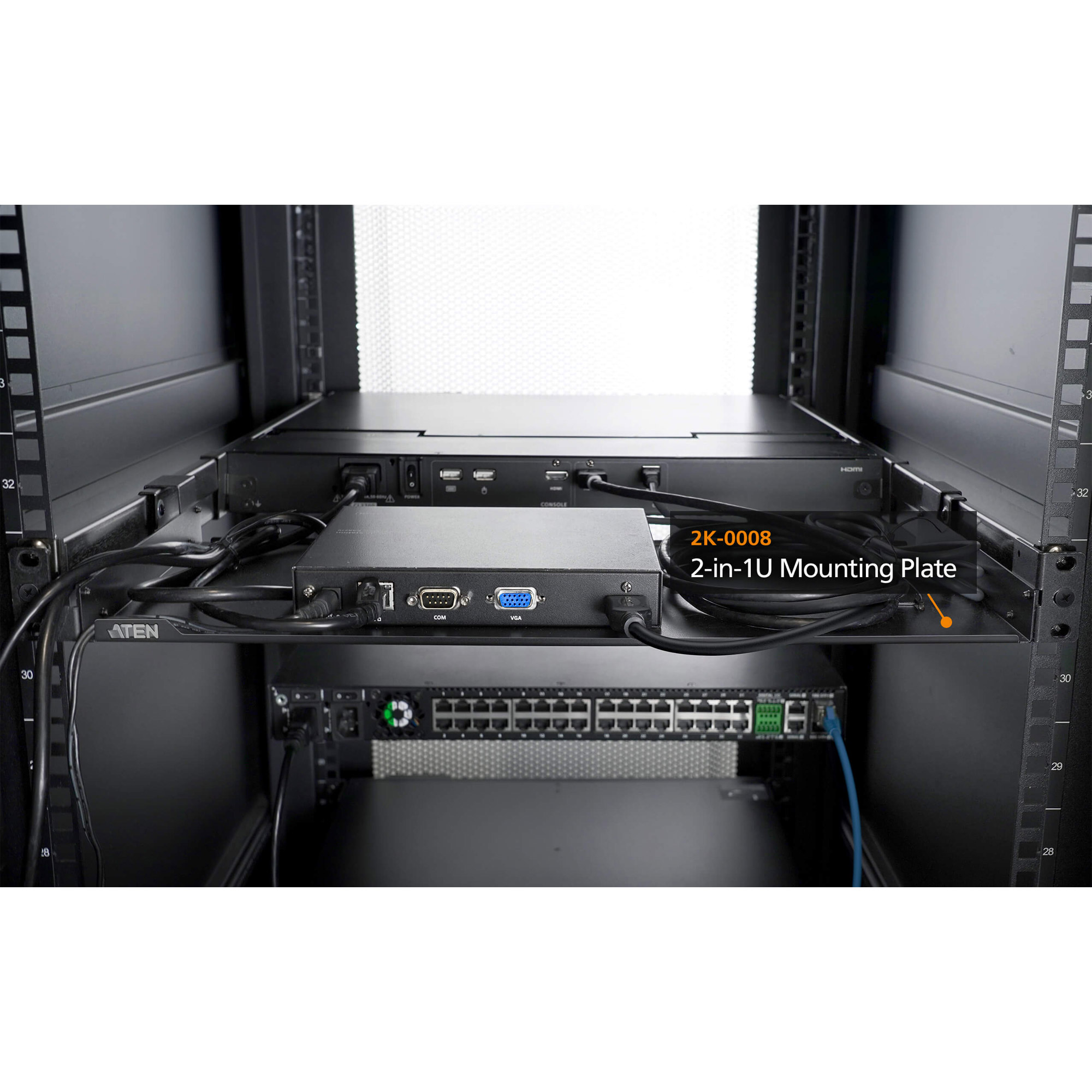 ATEN Befestigungsplatte - 2-in-1U - 1U, Ansicht 4