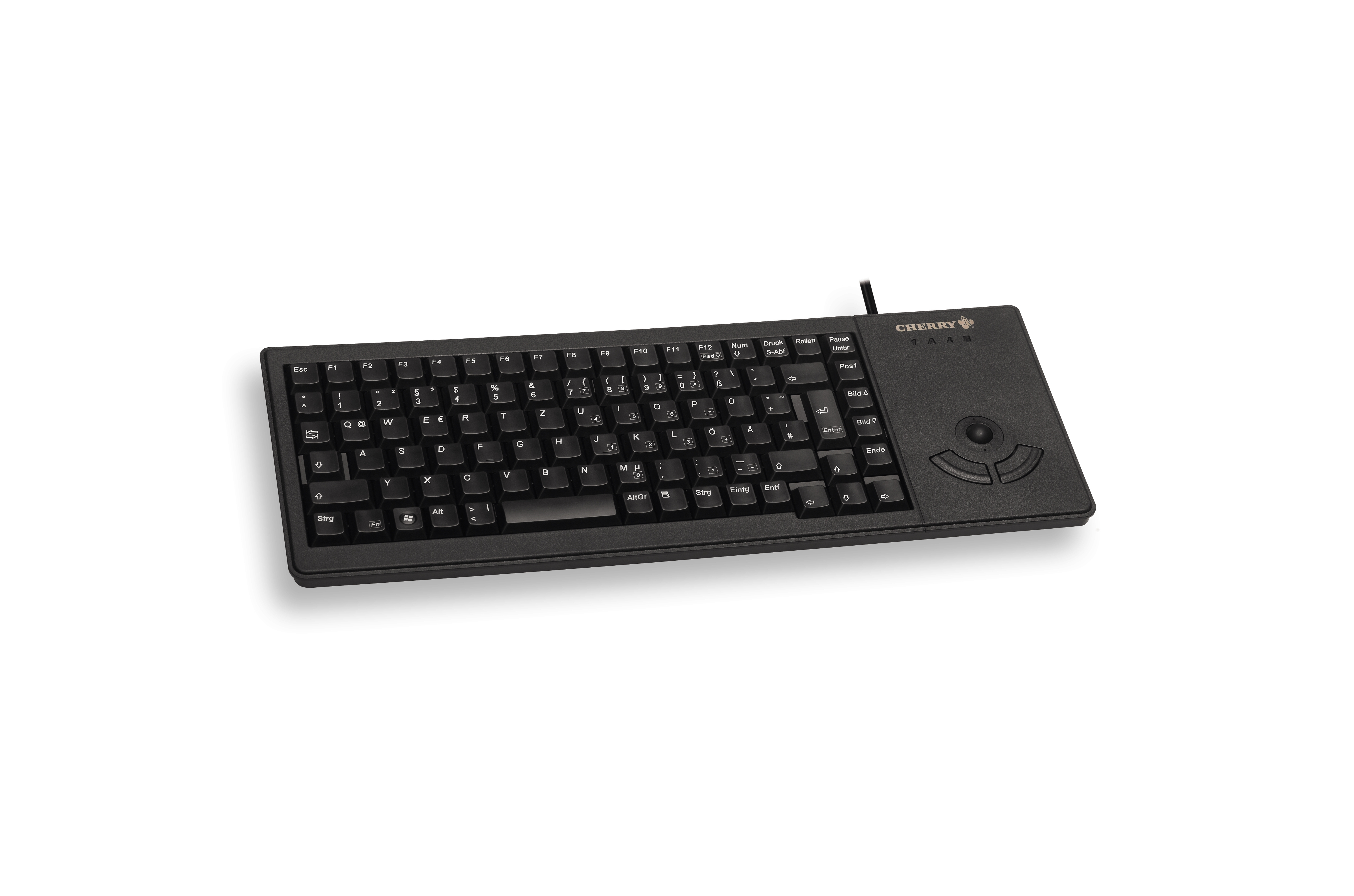 Cherry XS G84-5400 TRACKBALL Kabelgebundene Tastatur - USB - Schwarz (QWERTZ - DE) - Volle Größe (100%) - Kabelgebunden - USB - QWERTZ - Schwarz