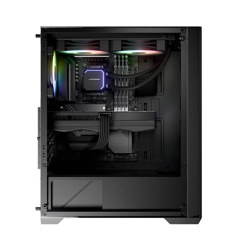 LC-Power Geh Midi ATX Gaming 717B - Meshwork_L Dark - o.N. - Gehäuse - ATX, Ansicht 3