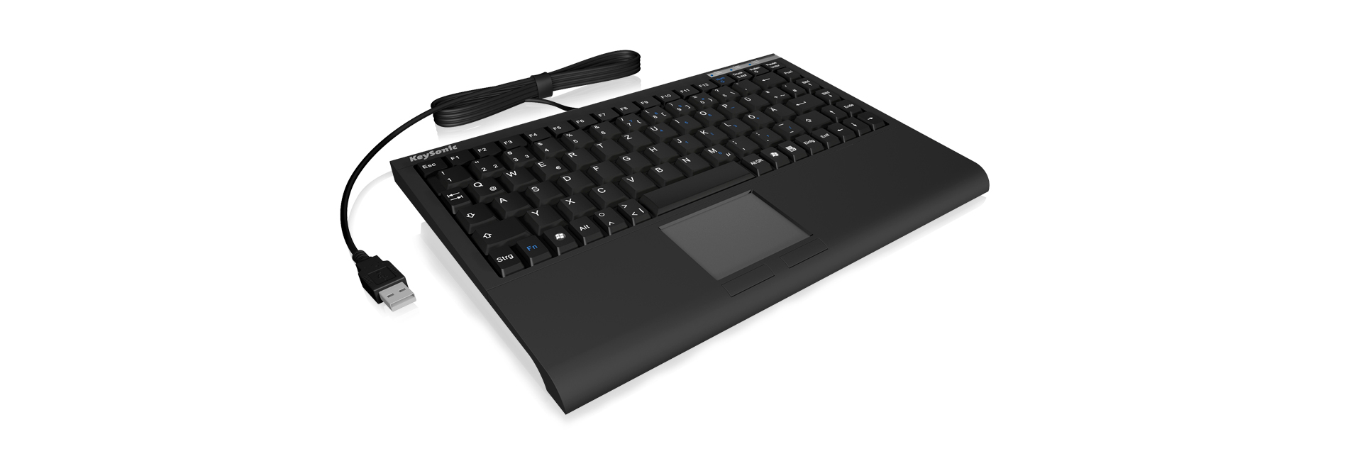 KeySonic ACK-540 U+ - Tastatur - USB - mattschwarz - TL: Deutsch, QWERTZ, Ansicht 2