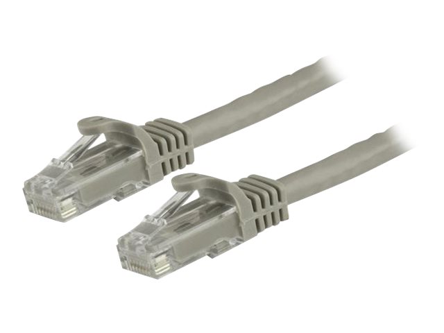 StarTech.com 15m CAT6 Ethernet Cable, 10 Gigabit Snagless RJ45 650MHz 100W PoE Patch Cord, CAT 6 10GbE UTP Network Cable w/Strain Relief, Grey, Wiring is UL Certified/TIA - Category 6 - 24AWG (N6PATC15MGR)