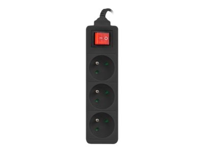 Lanberg PS1-03E-0150-BK - 1,5 m - Drinnen - Typ E - Schwarz - 3 AC-Ausgänge - 2500 W, Ansicht 3