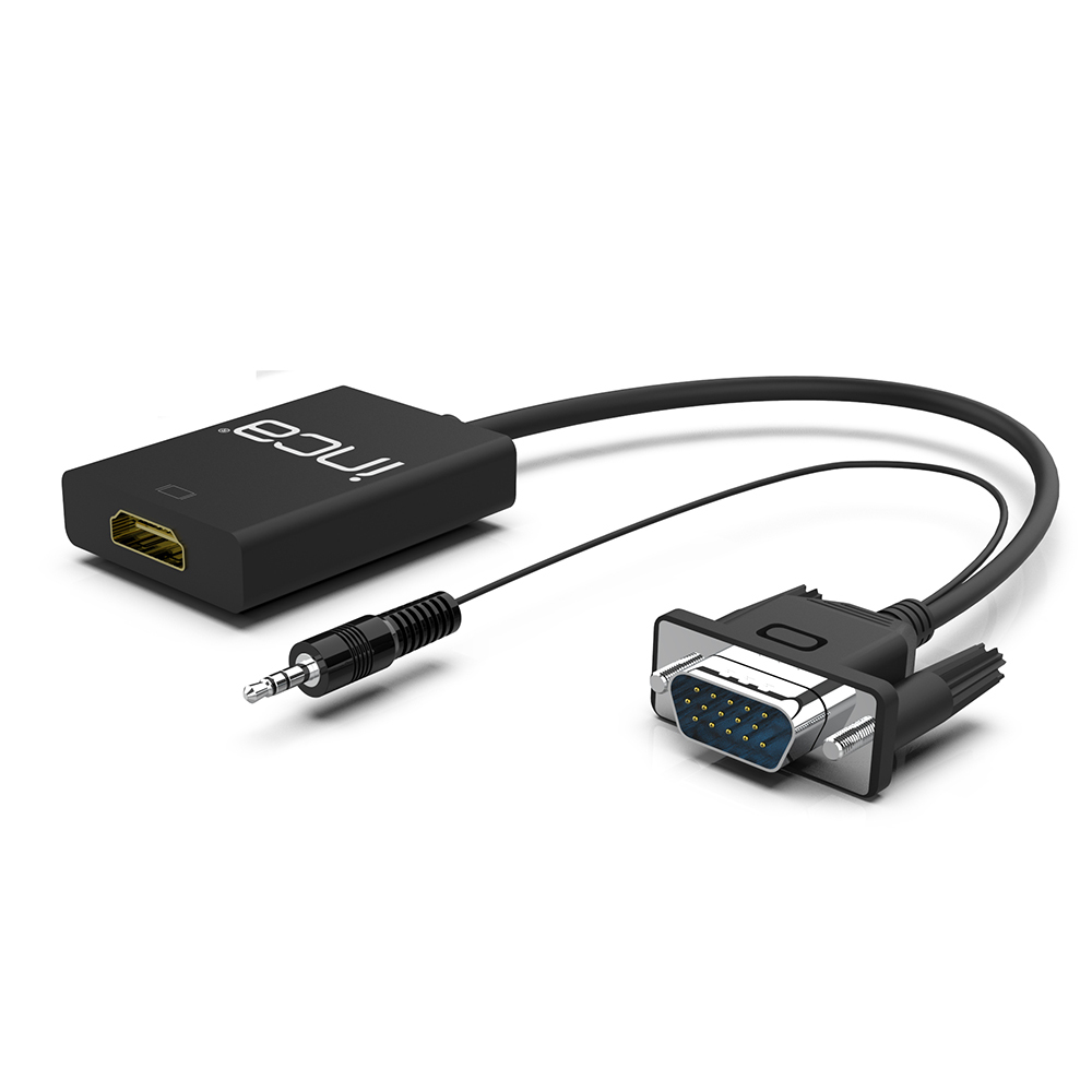 INCA IVTH-02 - 0,2 m - HDMI Typ A (Standard) - VGA (D-Sub) - Männlich - Männlich - Weiß, Ansicht 3