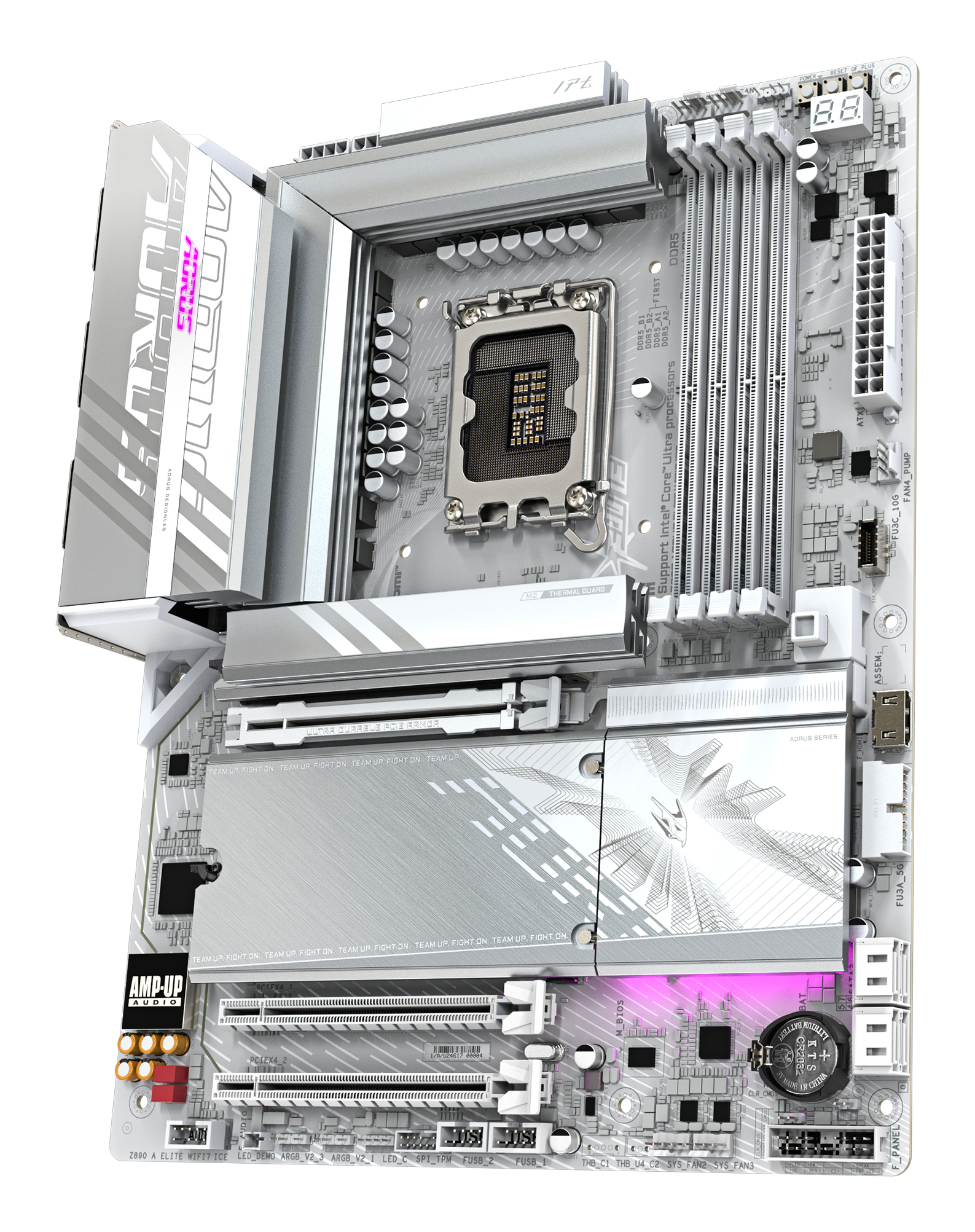Gigabyte AORUS Z890 ELITE WIFI7 ICE - Motherboard - ATX - LGA1851-Sockel - Z890 Chipsatz - USB4, USB-C 3.2 Gen 2x2, Ansicht 3