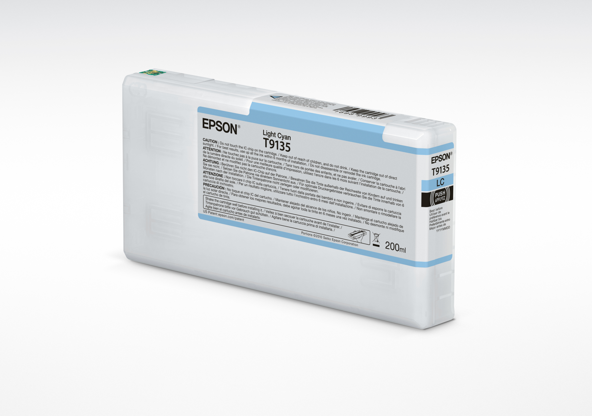 Epson T9135 Light Cyan Ink Cartridge (200ml), Standardertrag, Tinte auf Pigmentbasis, 200 ml, 1 Stück(e)