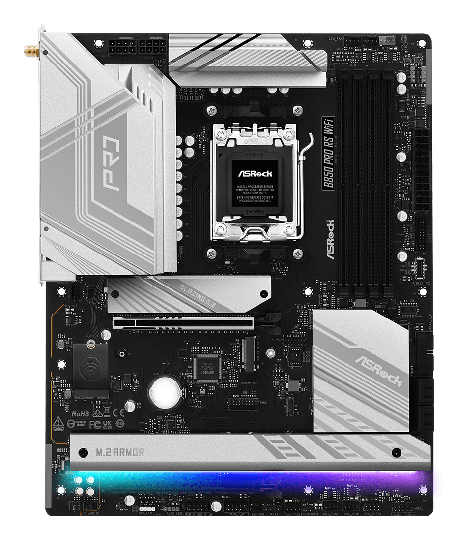 ASRock B850 Pro RS WiFI - Motherboard - ATX - Socket AM5 - AMD B850 Chipsatz, Ansicht 2