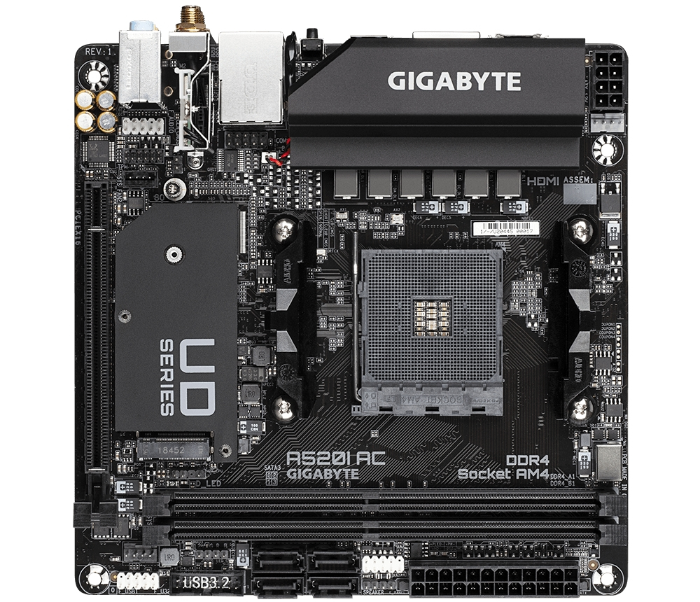 Gigabyte A520I AC - AMD - Socket AM4 - AMD Ryzen 3 3rd Gen - 3rd Generation AMD Ryzen 5 - 3rd Generation AMD Ryzen 7 - 3