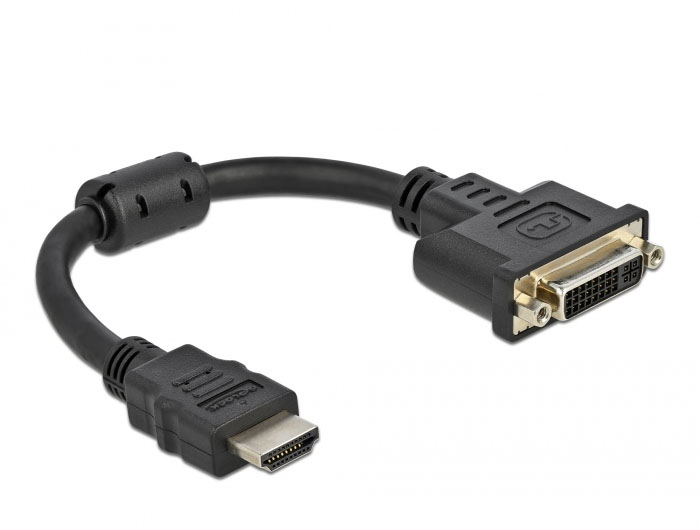 Delock 65206, 0,2 m, HDMI Typ A (Standard), DVI-D, Männlich, Weiblich, Gerade