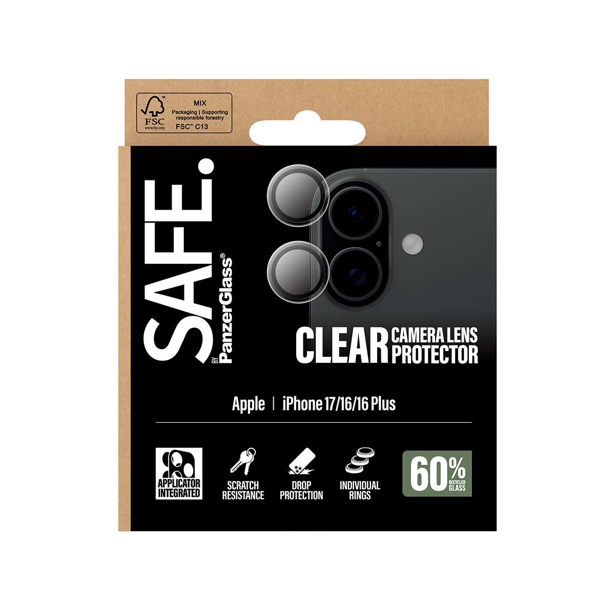 PanzerGlass SAFE. Camera Lens Protector transparent iPhone 17/16/16 Plus, Ansicht 4