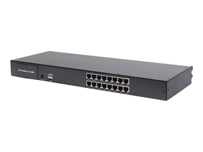DIGITUS 17" LCD KVM Konsole, 16-Port CAT 5, deutsche Tastatur