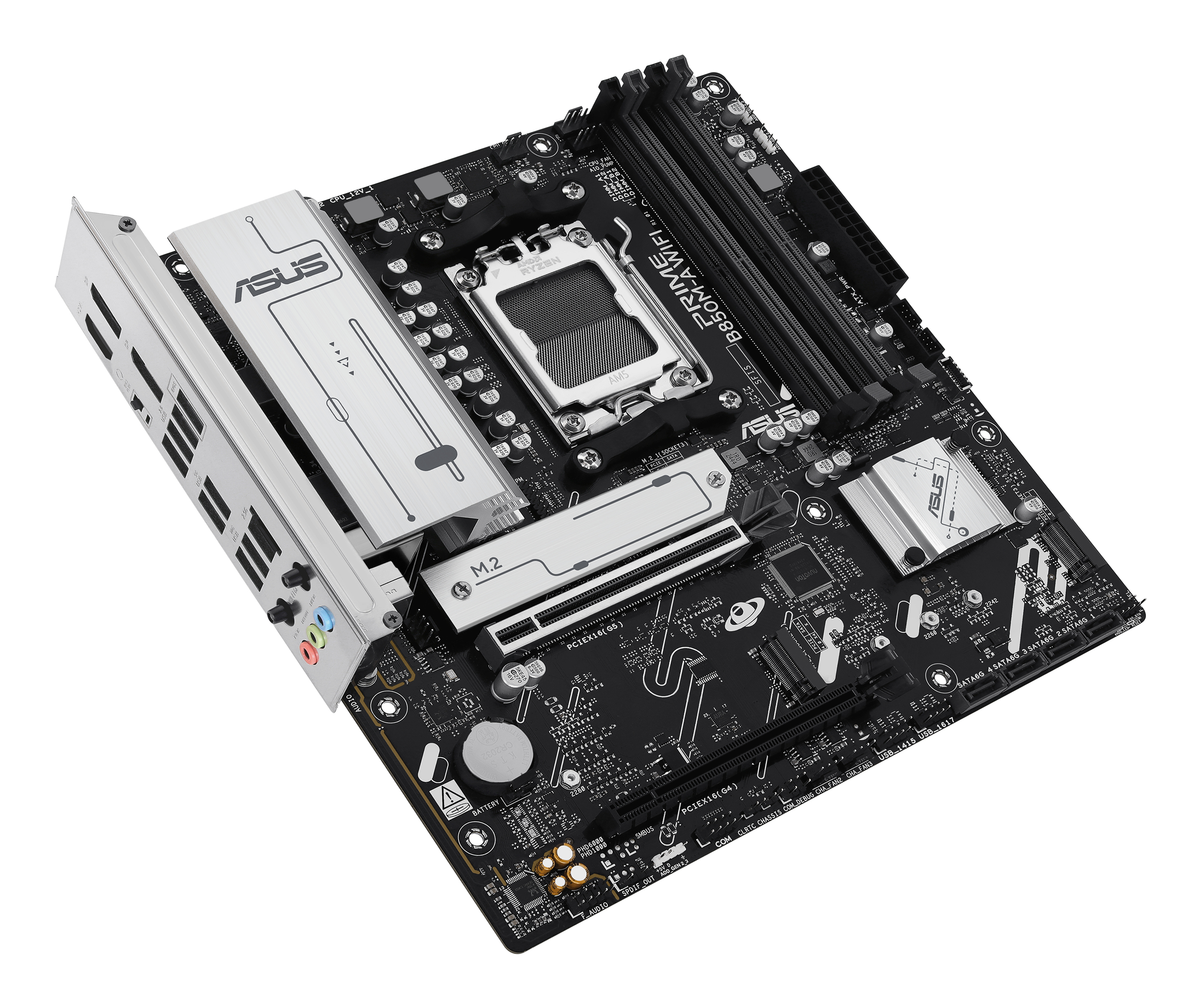 ASUS PRIME B850M-A WIFI - Motherboard - micro ATX - Socket AM5 - AMD B850 Chipsatz - Wi-Fi 6, Bluetooth, 2.5 Gigabit LAN, Ansicht 2