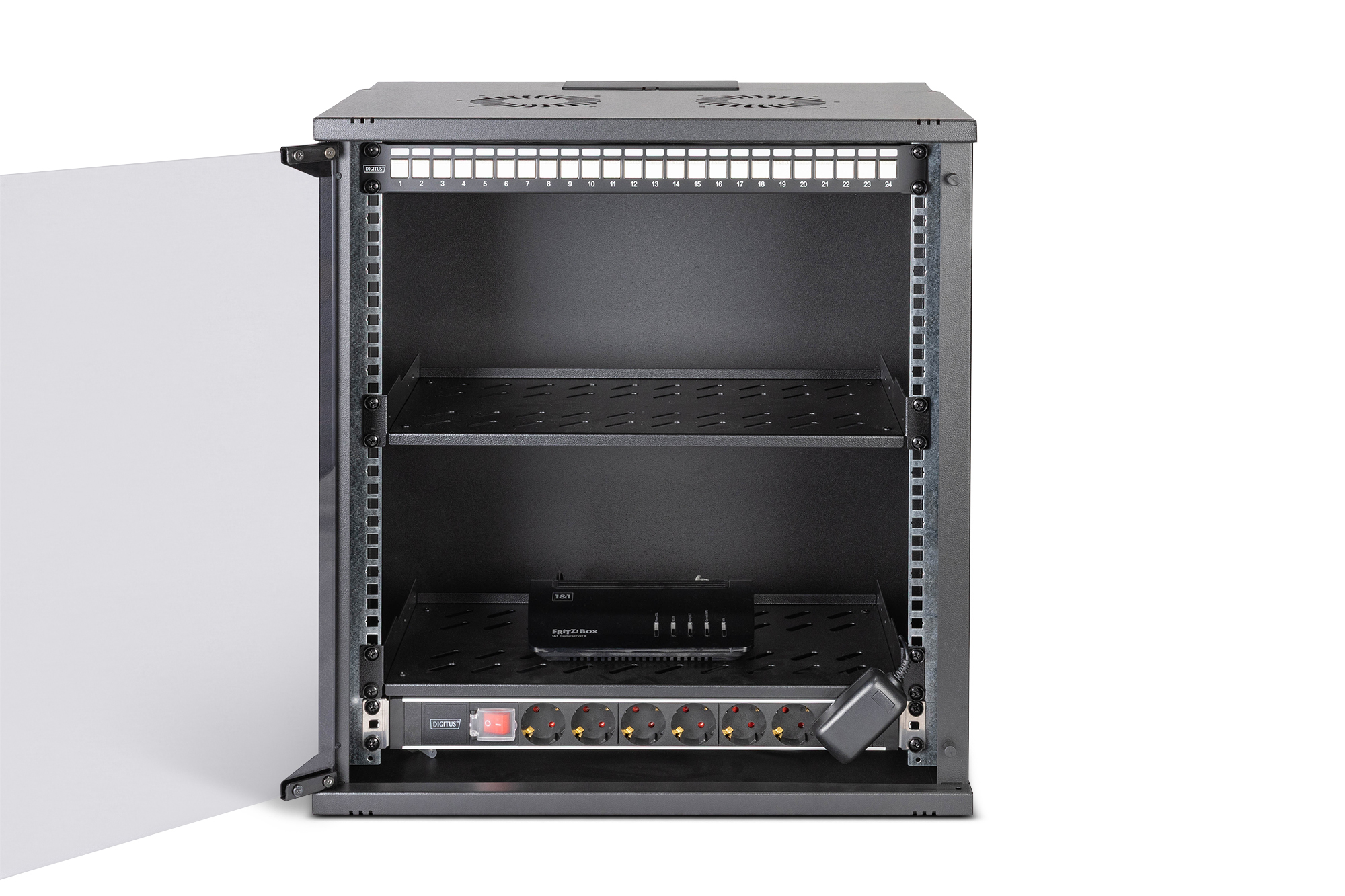 DIGITUS Netzwerk-Set SOHO Pro, 483 mm (19) - 12HE, 540 x 400 mm (B x T), Ansicht 4