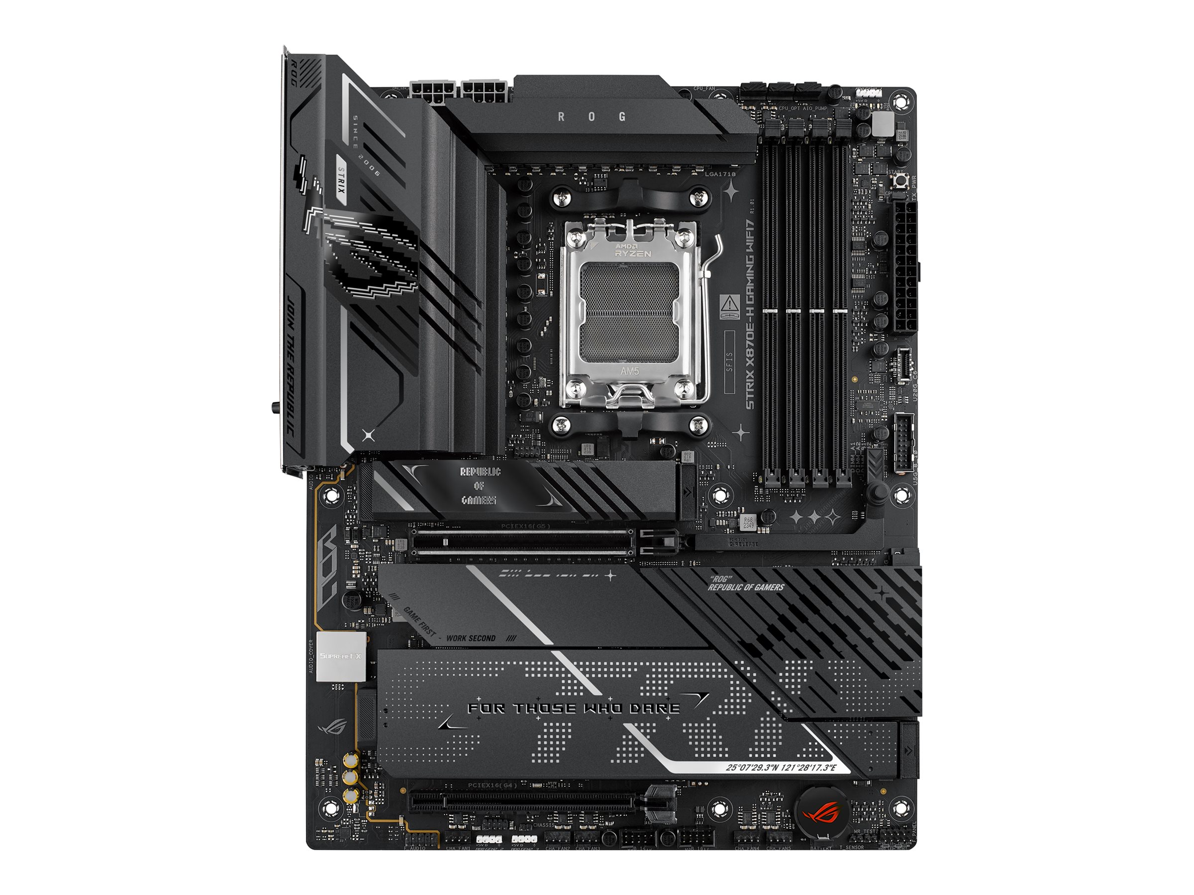 ASUS ROG STRIX X870E-H GAMING WIFI7 - Motherboard - ATX - Socket AM5 - AMD X870E Chipsatz - USB4, USB-C 3.2 Gen 2x2, USB-C 3.2 Gen2, USB 3.2 Gen 2, USB 3.2 Gen 1 - Wi-Fi 7, 5 Gigabit Ethernet, Bluetooth - Onboard-Grafik (CPU erforderlich)