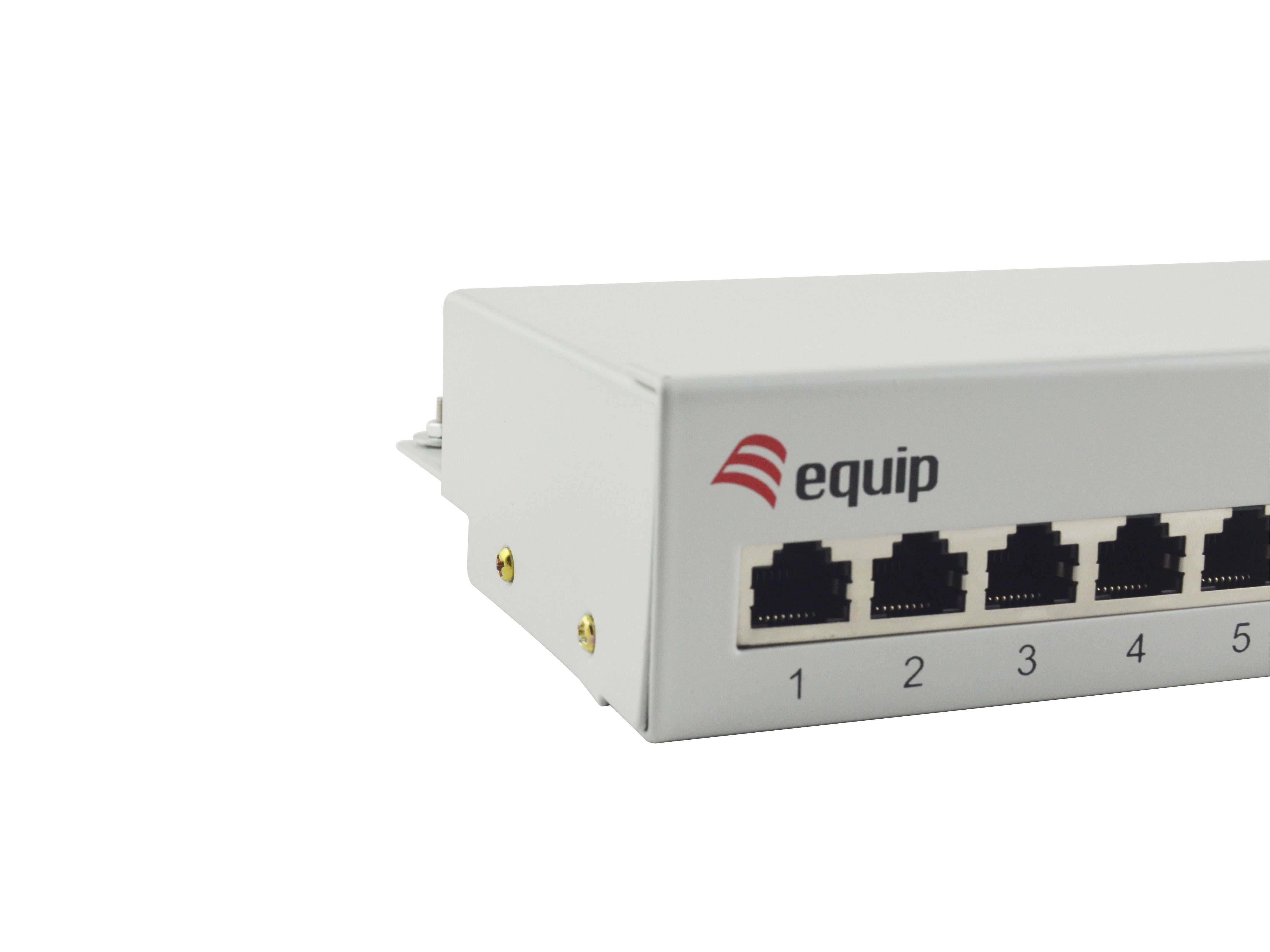 Equip 12-Port Cat.6 Desktop Patch Panel - Hellgrau - 10/100/1000Base-T(X) - Gigabit Ethernet - 1000 Mbit/s - RJ-45, Ansicht 4