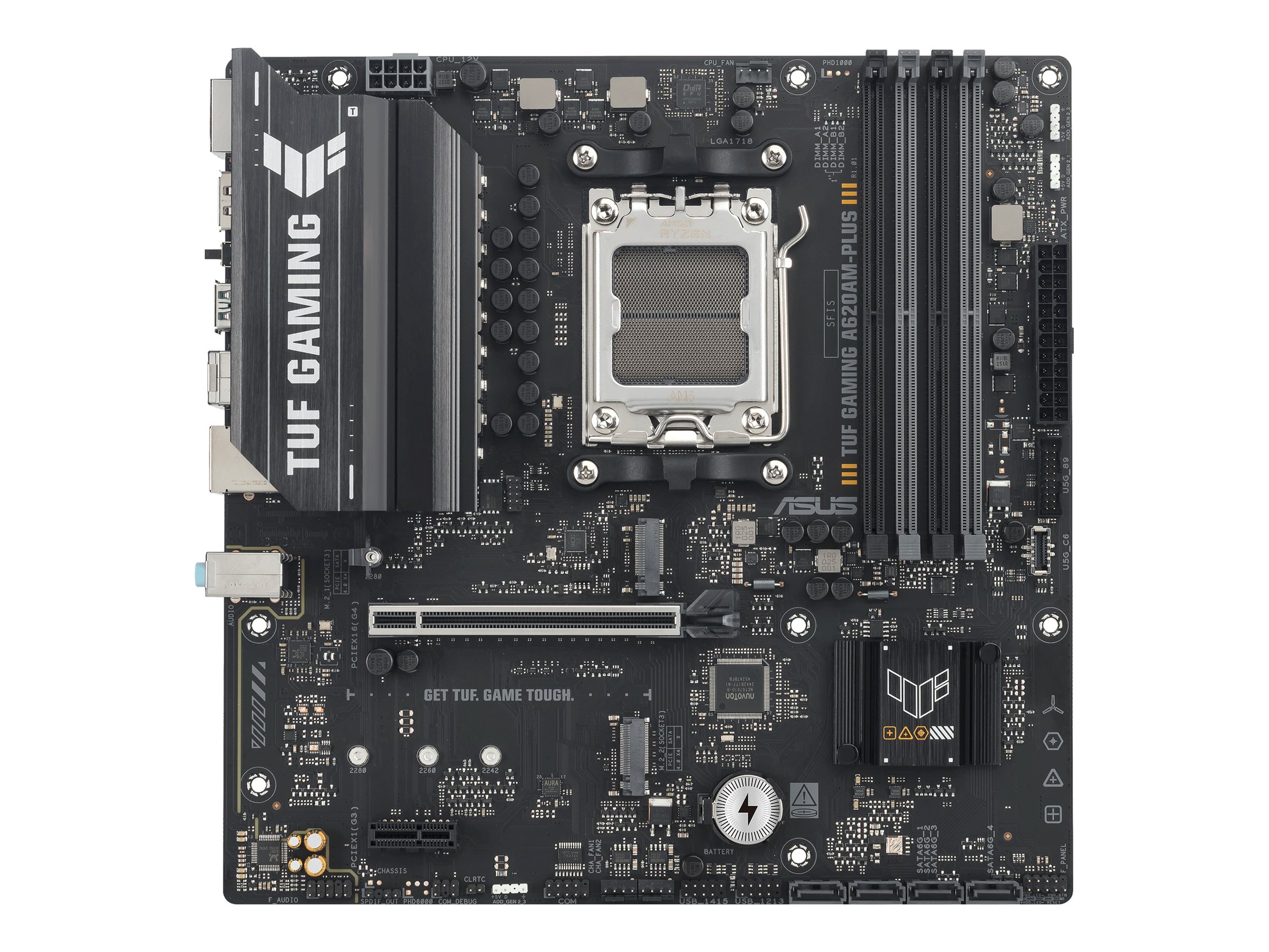 ASUS TUF GAMING A620AM-PLUS - Motherboard - micro ATX - Socket AM5 - AMD A620A Chipsatz - USB 3.2 Gen 1, USB-C 3.2 Gen 1, USB 3.2 Gen 2 - 2.5 Gigabit LAN - Onboard-Grafik (CPU erforderlich)