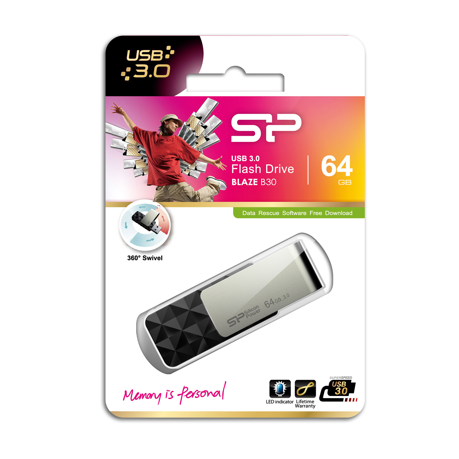 Silicon Power Blaze B30 - USB-Flash-Laufwerk - 64 GB, Ansicht 4