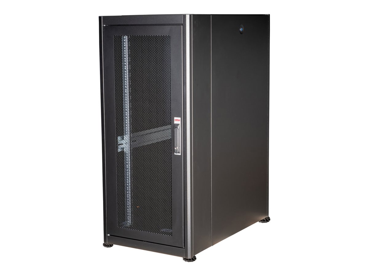 ROLINE 19 Zoll Serverschrank Basic 26 HE 600x1000 BxT perforiert schwarz, Ansicht 3