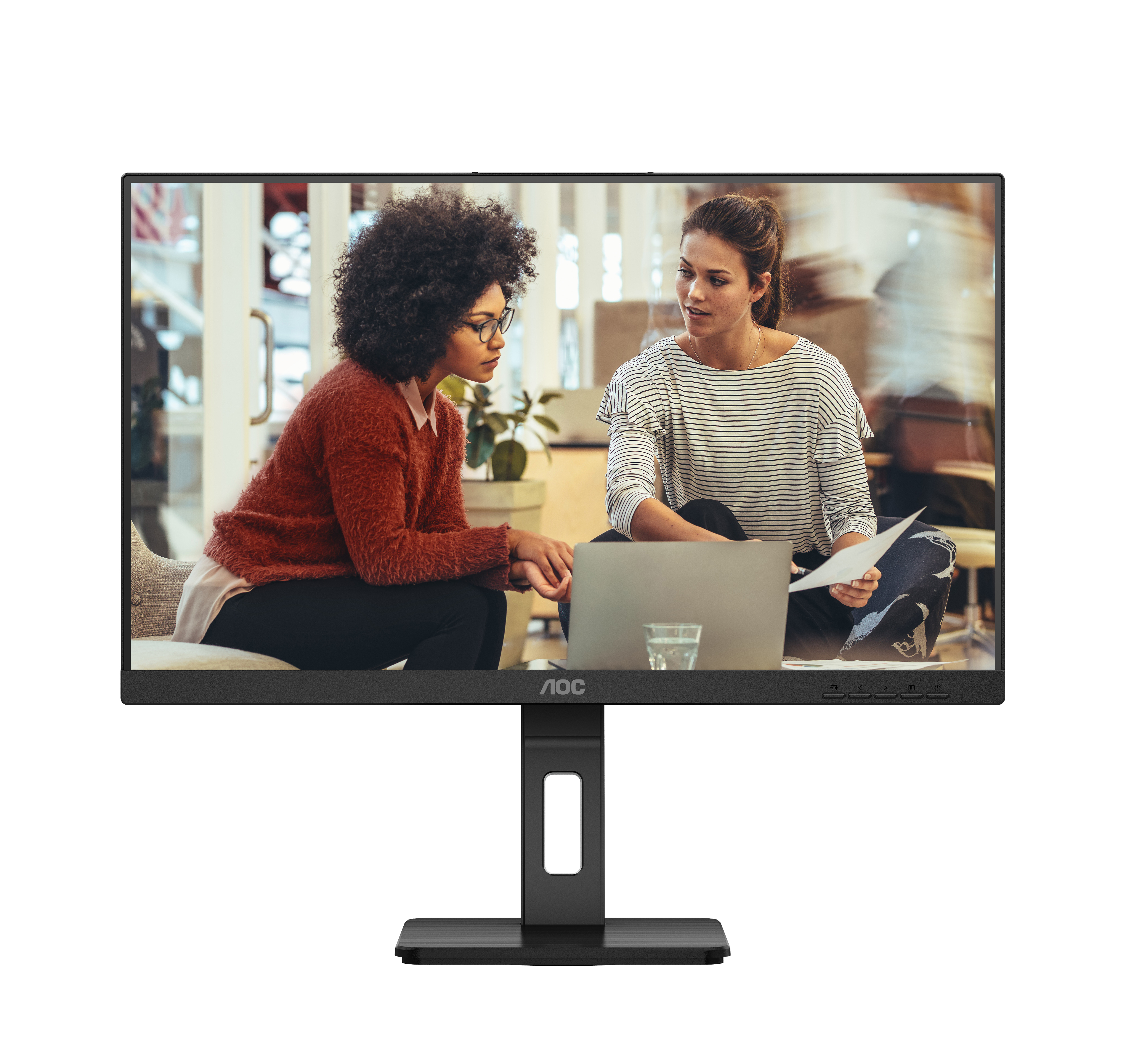 AOC U27E3UF - 27 Zoll UHD Monitor höhenverstellbar Lautsprecher Adaptive Sync - 27 - DisplayPort, Ansicht 2