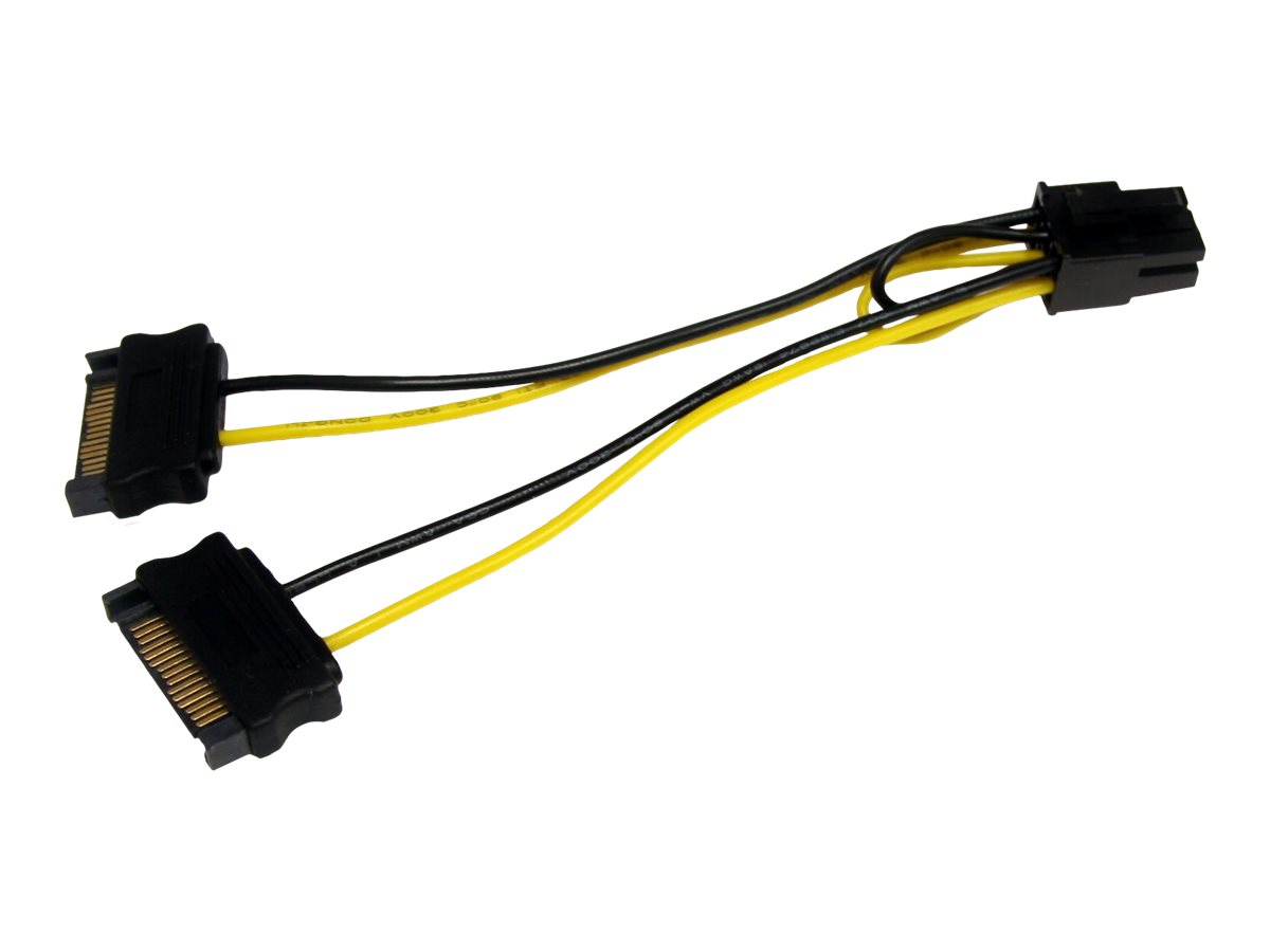 StarTech.com 15cm SATA Strom auf 6 pin PCI Express Grafikkarten Stromkabel - PCIe Y-Kabel Adapter - Stromkabel - SATA-Stromstecker (M)