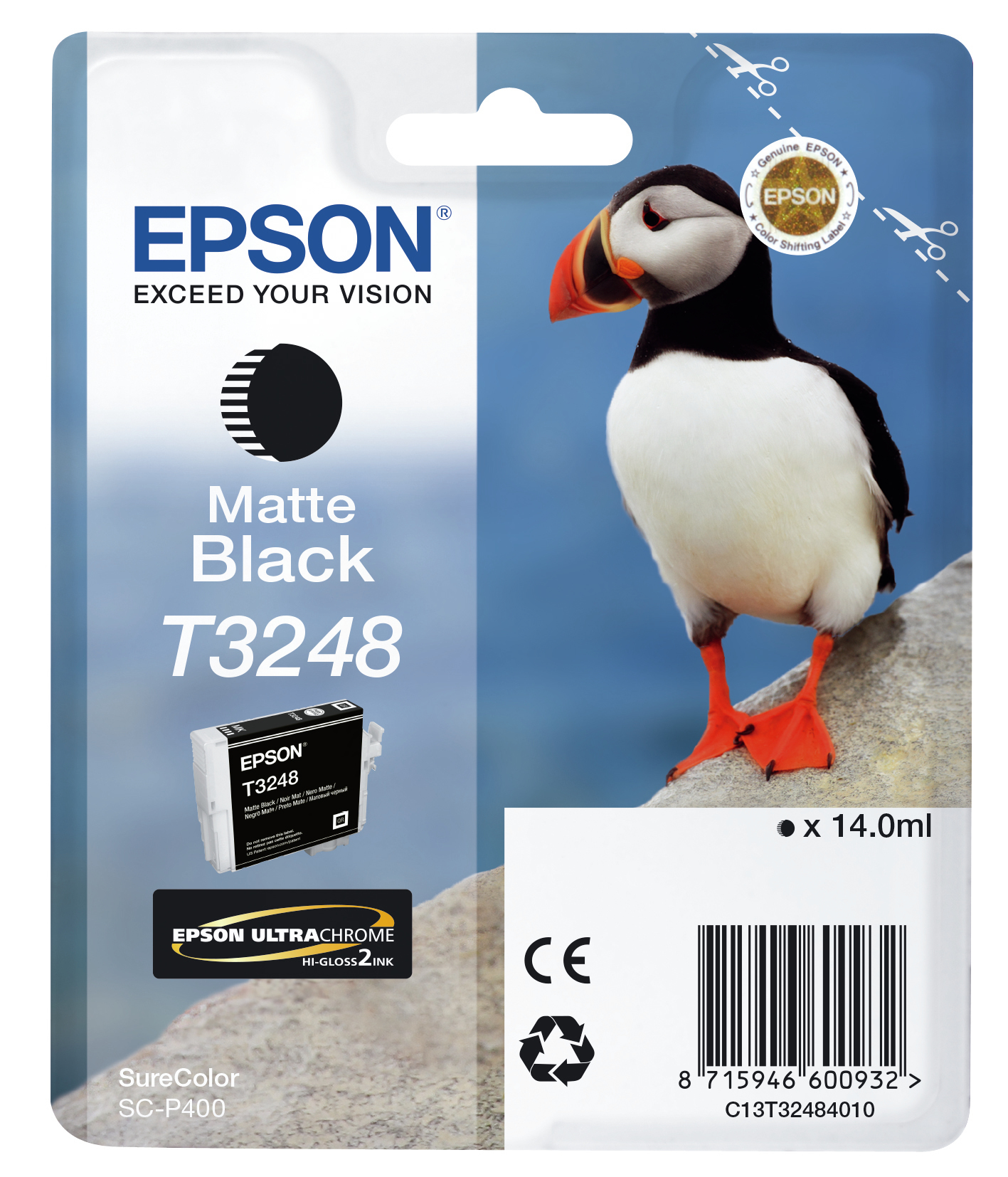 Epson T3248 Matte Black, Tinte auf Pigmentbasis, 14 ml, 650 Seiten, 1 Stück(e)