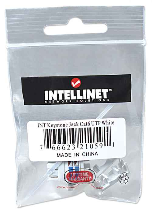 Intellinet Cat6 Modularbuchse, UTP, Keystone Jack, weiß, benötigt LSA-Auflegewerkzeug, Ansicht 4