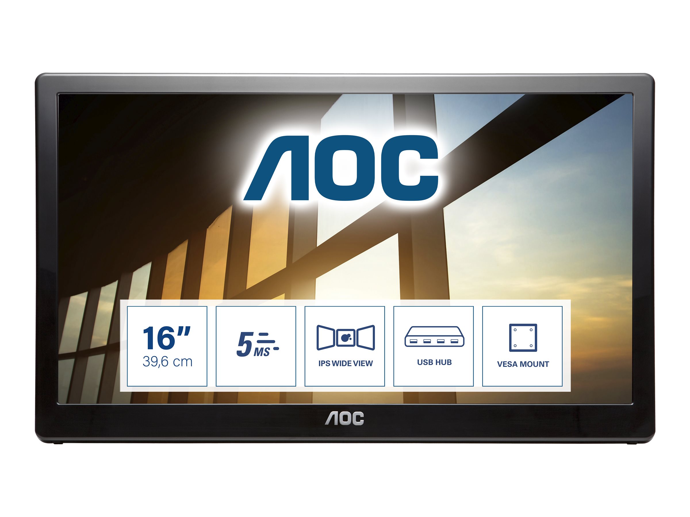 AOC I1659FWUX - LED-Monitor - 40.6 cm 16" 15.6" sichtbar (I1659FWUX)