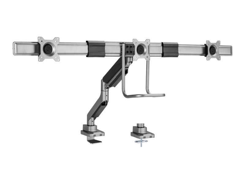 Equip Befestigungskit (Kabeldurchführungsklemme, Schrauben, Klemmhalterung) - Gasfeder - für 3 LCD-Displays/ Curved LCD-Displays - Kunststoff, Aluminium, stainless steel - Silber - Bildschirmgröße: 43.2-68.6 cm (17"-27")