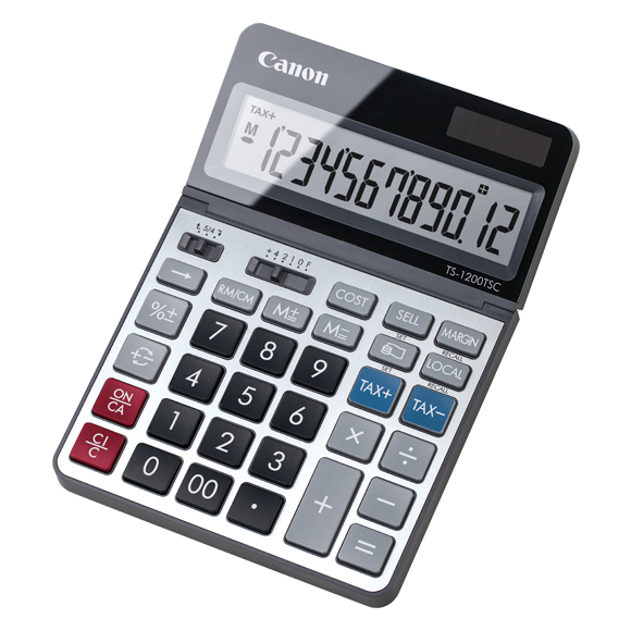 Canon TS-1200TSC - Desktop - Einfacher Taschenrechner - 12 Ziffern - Display klappbar - Akku - Metallisch, Ansicht 3