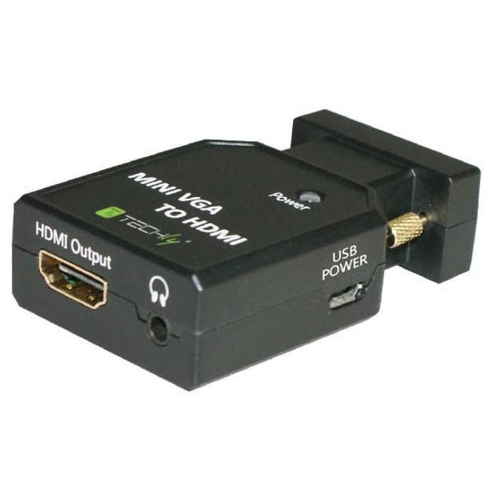 Techly Videoadapter - HD-15 (VGA), Mini-Stecker, Micro-USB Typ B zu HDMI weiblich, Ansicht 2