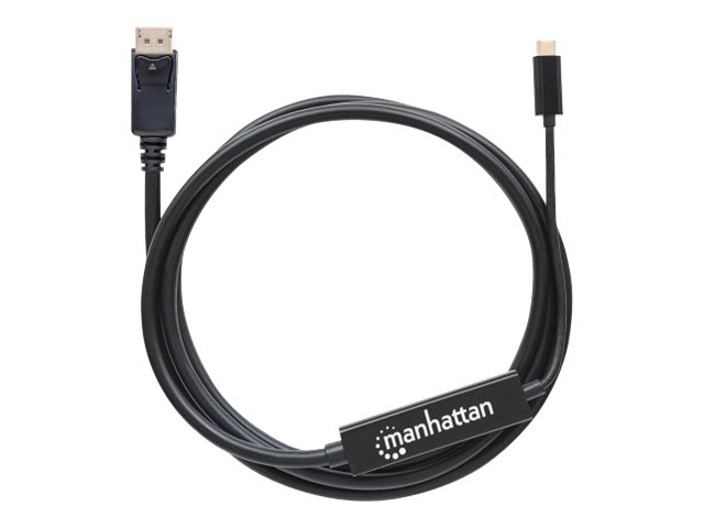 Manhattan USB-C to DisplayPort Cable, 4K@60Hz, 2m, Male to Male, Black, Three Year Warranty, Polybag - DisplayPort-Kabel - USB-C (M)