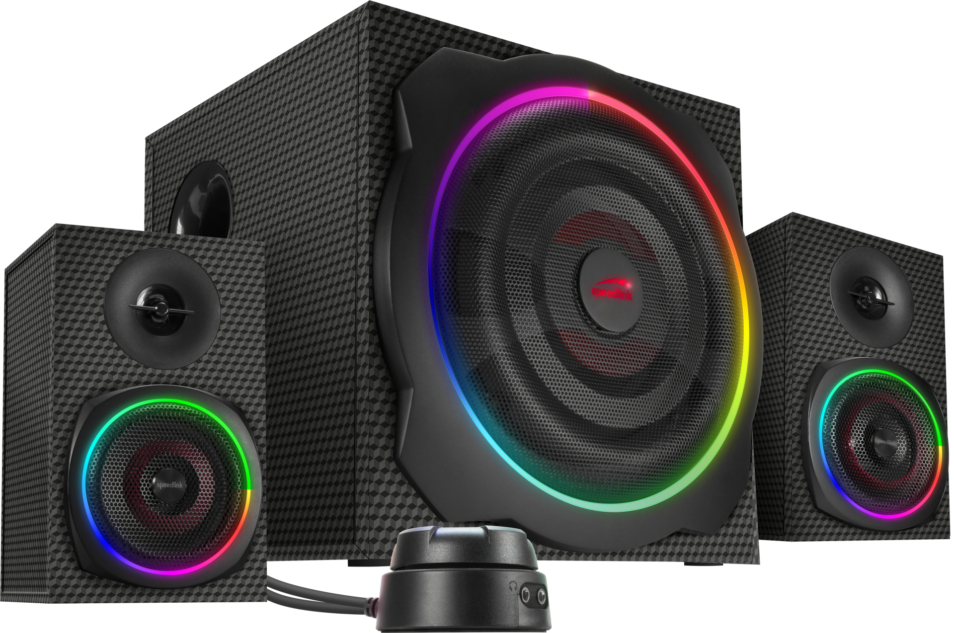 SPEEDLINK GRAVITY CARBON RGB - Lautsprechersystem - für PC - 2.1-Kanal - kabellos - Bluetooth - 60 Watt (Gesamt), Ansicht 2