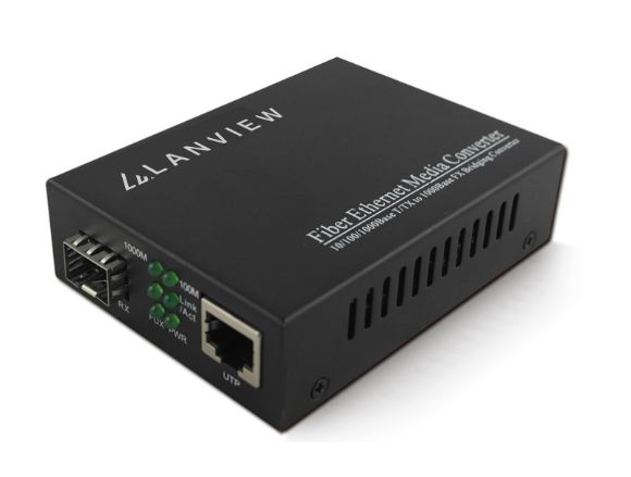 Lanview 10/100/1000Base-T RJ45 to 1000Base-X SFP Unmanaged - 1 Gbps - RJ-45 (LVN-MED-SFP-1000BASE-X) - Converter, Ansicht 3