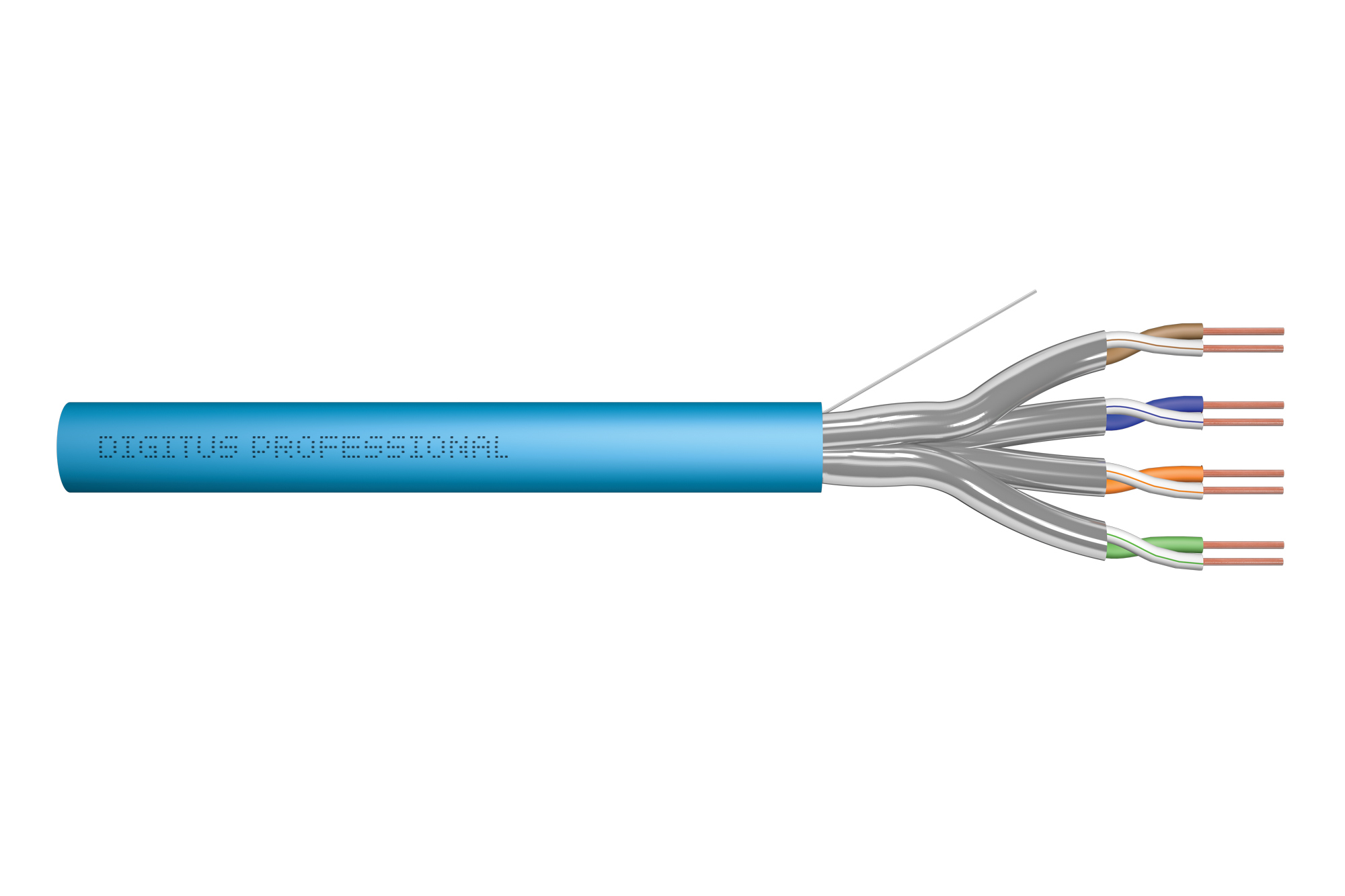 DIGITUS Cat.6A U/FTP Verlegekabel, 500 m, Simplex, Eca, 500 m, Cat6a, U/FTP (STP), Blau