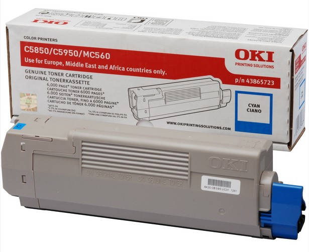 OKI Cyan - Original - Tonerpatrone - für OKI MC560dn, MC560n, Ansicht 2
