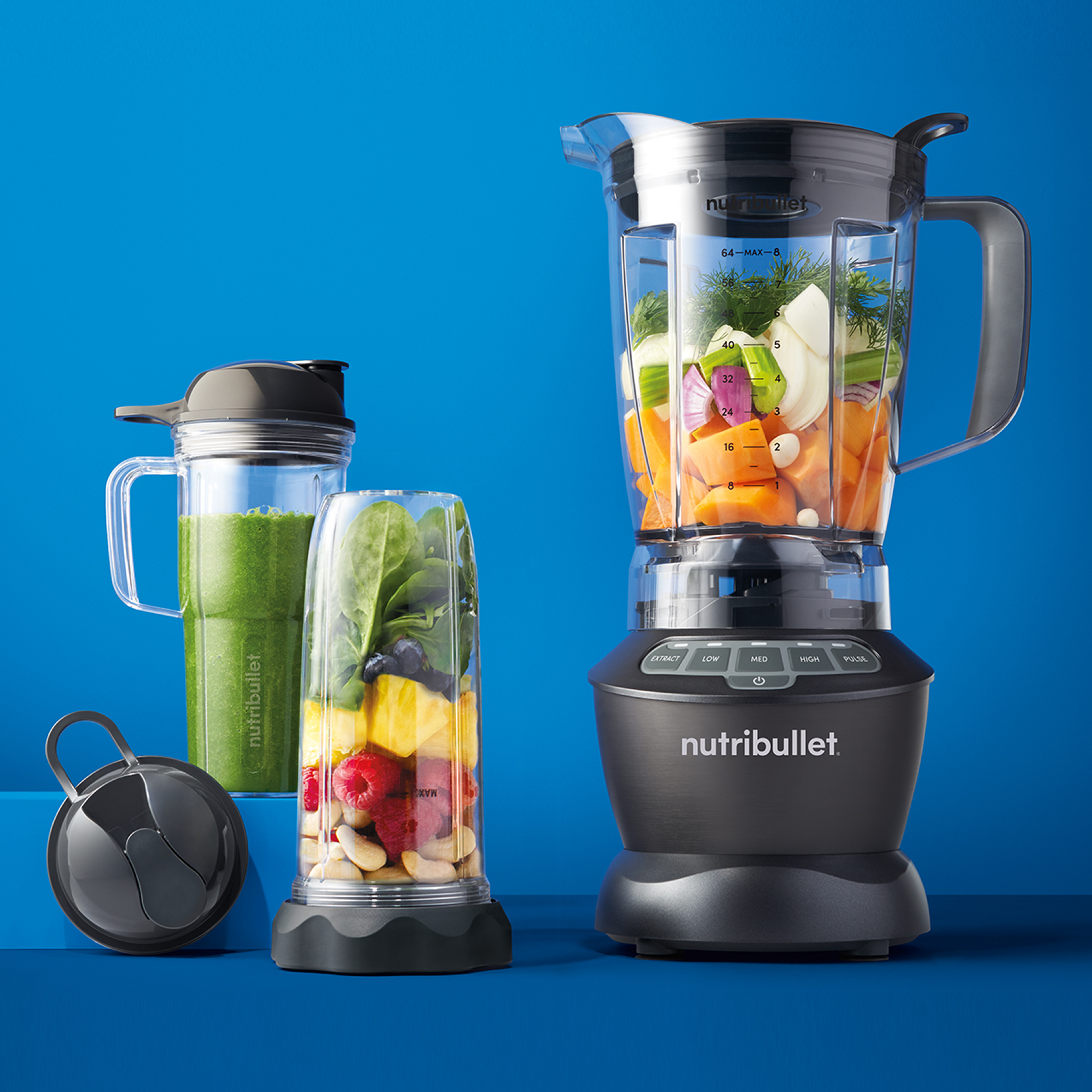 NutriBullet NBF500DG - Tischplatten-Mixer - 1,9 l - Eis-Crusher - 1200 W - Silber, Ansicht 3