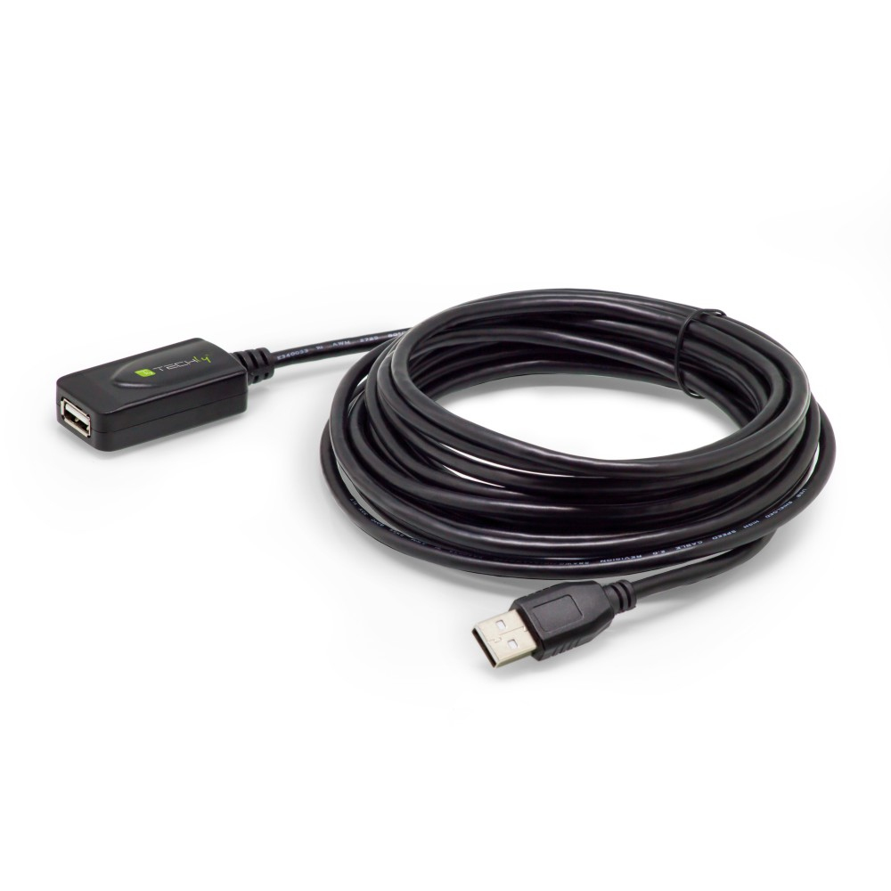Techly IUSB-REP20TY - 5 m - USB A - USB A - USB 2.0 - 480 Mbit/s - Schwarz, Ansicht 4
