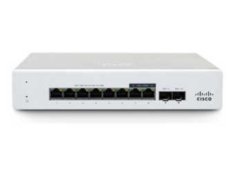 Cisco Meraki MS130-8P - Switch - managed - 8 x 101001000Base-T + 2 x Gigabit SFP - Desktop wandmontierbar - PoE+ (120 W)